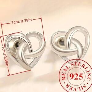 Celtic Knot Heart Earrings Dainty Petite 925 Sterling Sliver Christmas Valentine